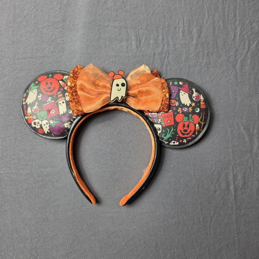 Disney Parks Minnie Mouse ears Halloween Party MNSSHP ghost pumpkin Mickey ears